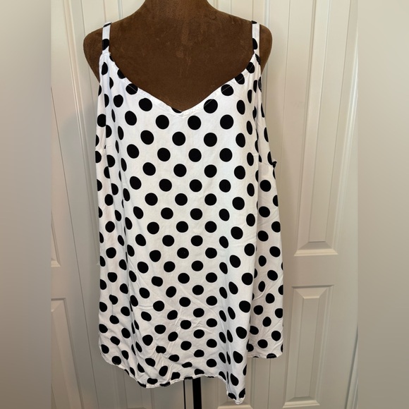 Torrid Black and White Polka Dot Camisole Tank Top Size 4 - Picture 2 of 12